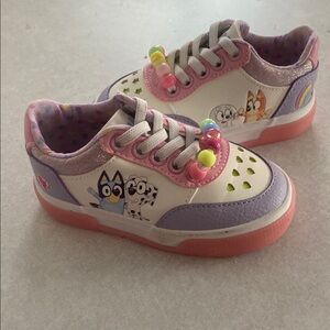 Kids Pink and Purple Bluey Sneakers
